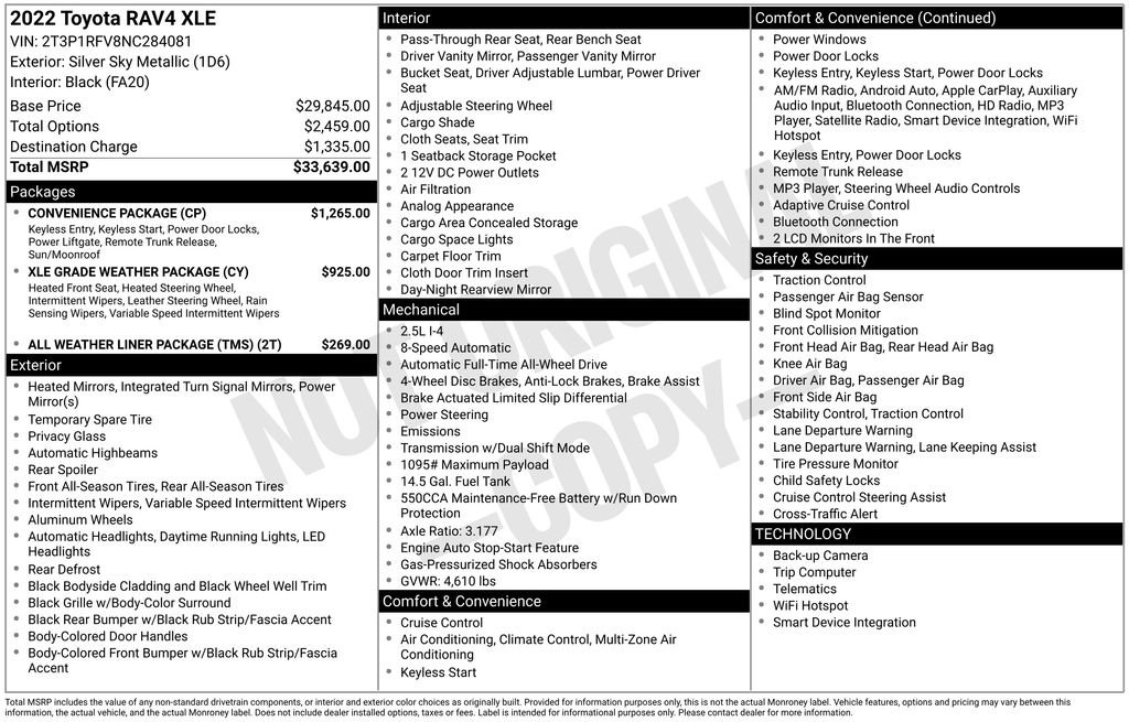 Used 2022 Toyota RAV4 XLE w/ Convenience Package image 7