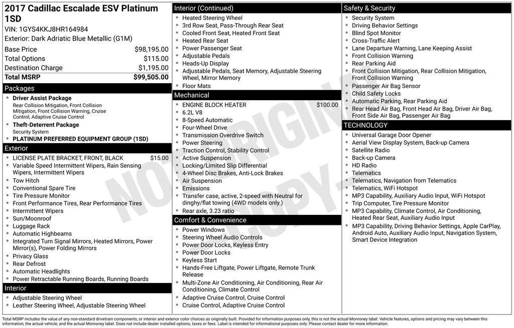 Used 2017 Cadillac Escalade ESV Platinum AWD/4WD image 21