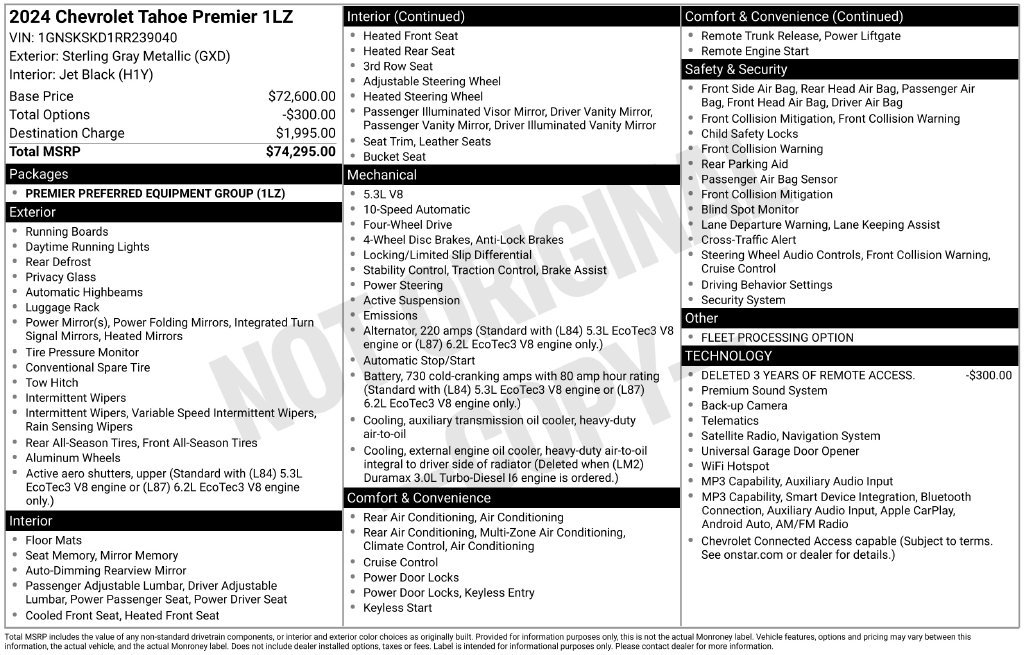 Certified 2024 Chevrolet Tahoe Premier AWD/4WD image 35