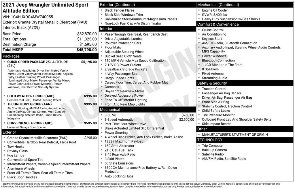 Certified 2021 Jeep Wrangler Unlimited Sport image 42