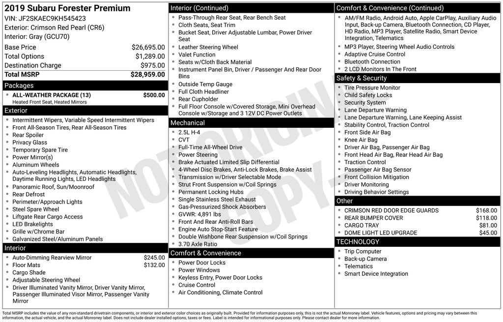 Used 2019 Subaru Forester Premium w/ All-Weather Package image 4