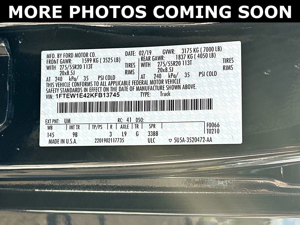 Used 2019 Ford F150 Platinum w/ Equipment Group 701A Luxury image 27