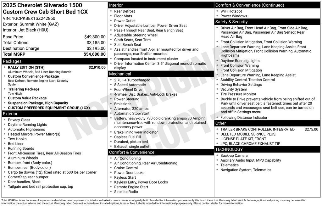 Used 2025 Chevrolet Silverado 1500 Custom w/ Rally Edition image 7