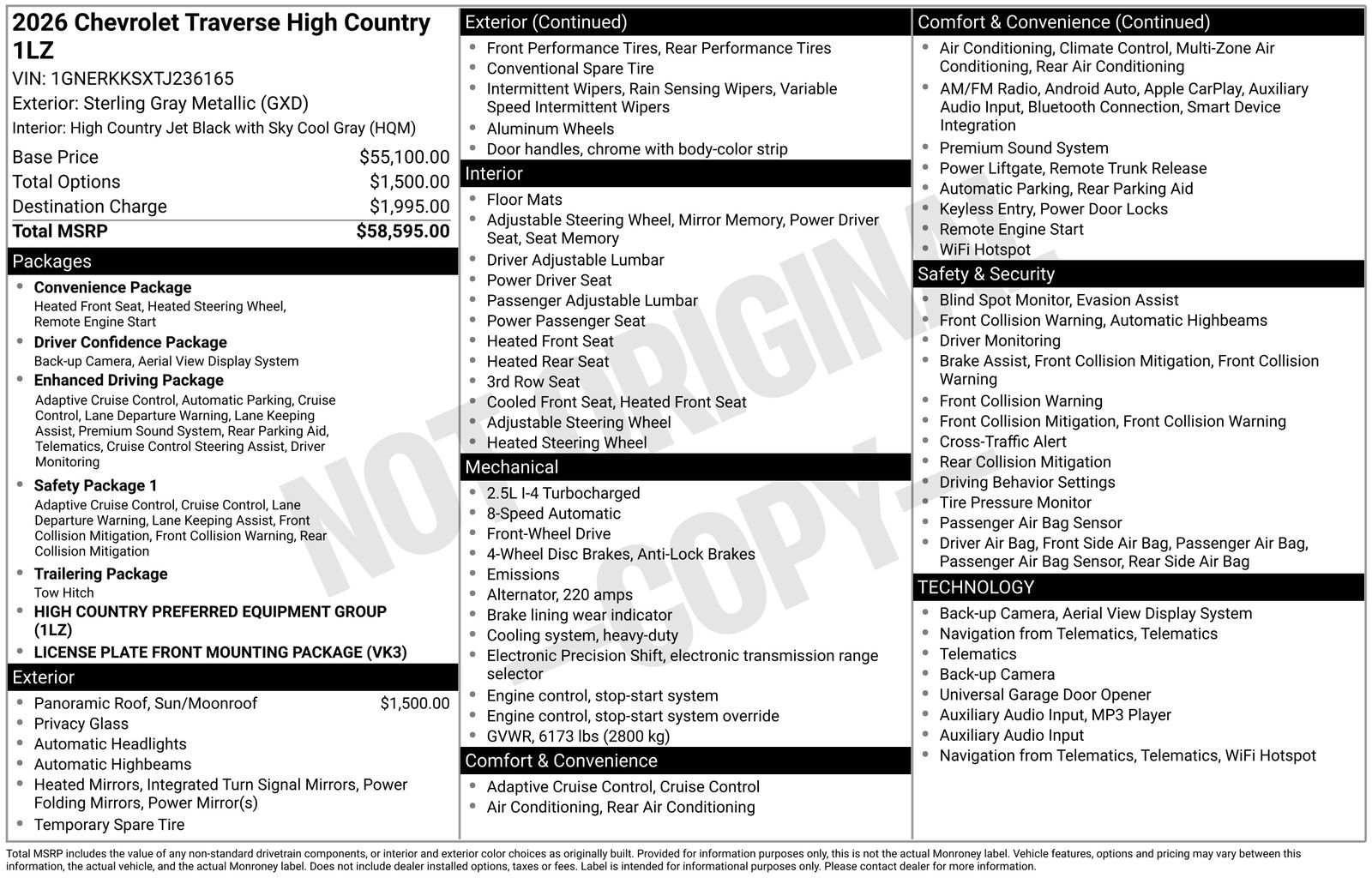 New 2026 Chevrolet Traverse High Country image 26
