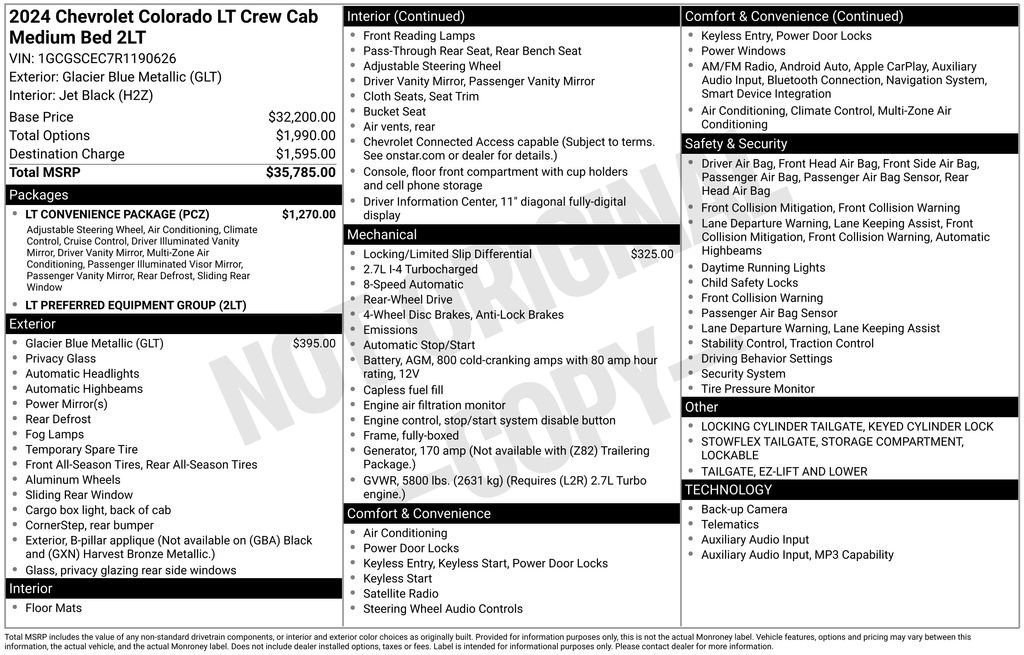 Used 2024 Chevrolet Colorado LT w/ LT Convenience Package RWD image 7