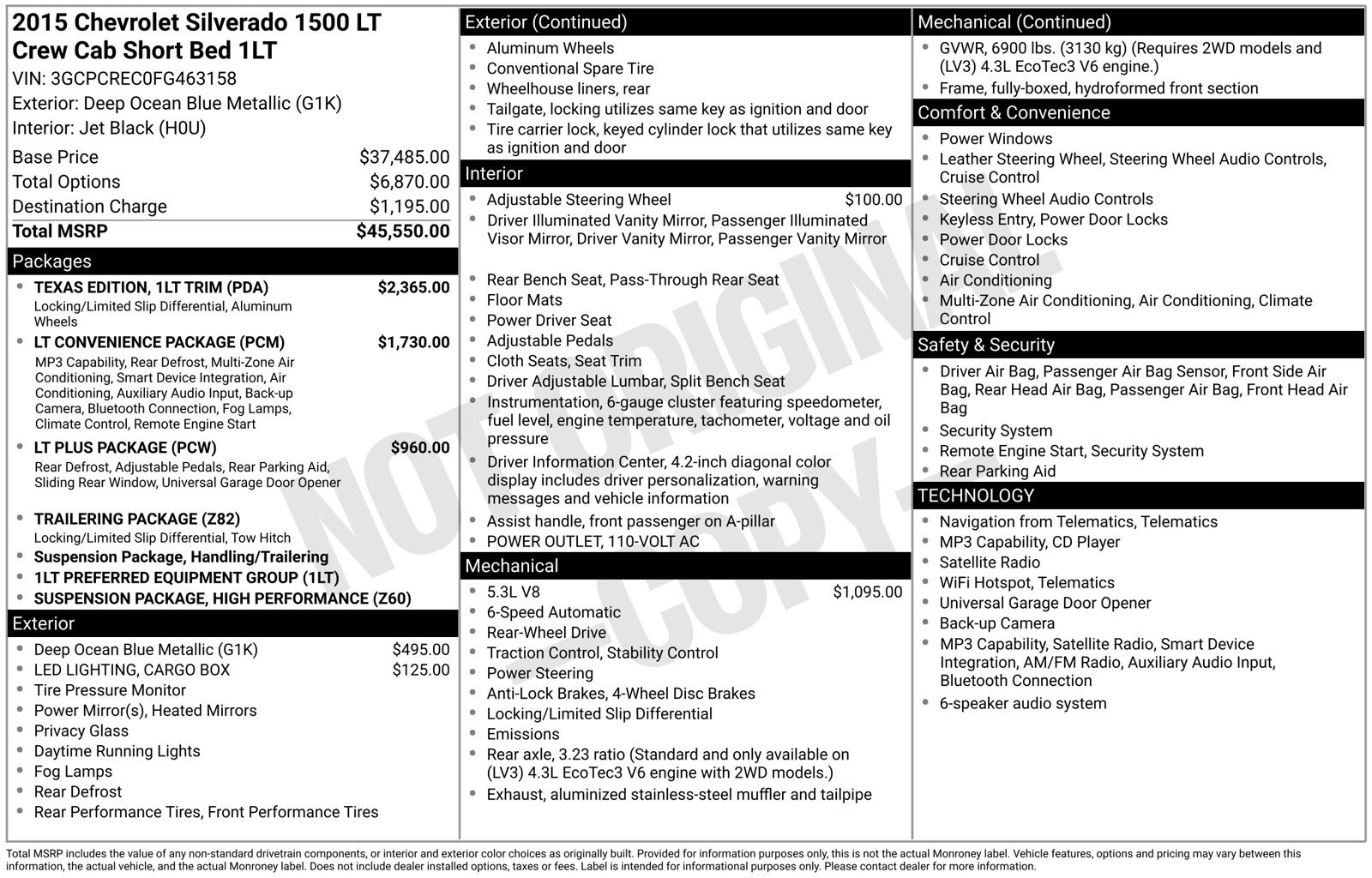 Used 2015 Chevrolet Silverado 1500 LT w/ Texas Edition, 1LT Trim RWD image 15
