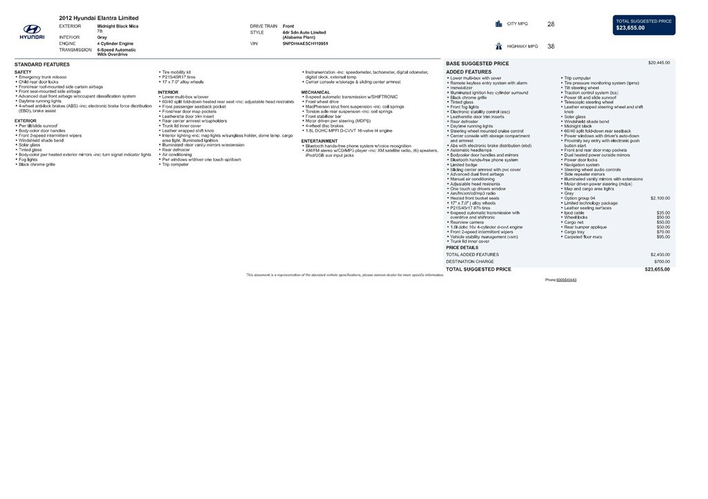 Used 2012 Hyundai Elantra Limited w/ Technology Pkg 5 image 9
