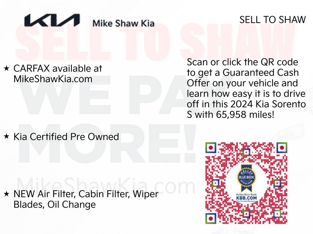 Certified 2024 Kia Sorento S w/ Panoramic Sunroof Package FWD image 14