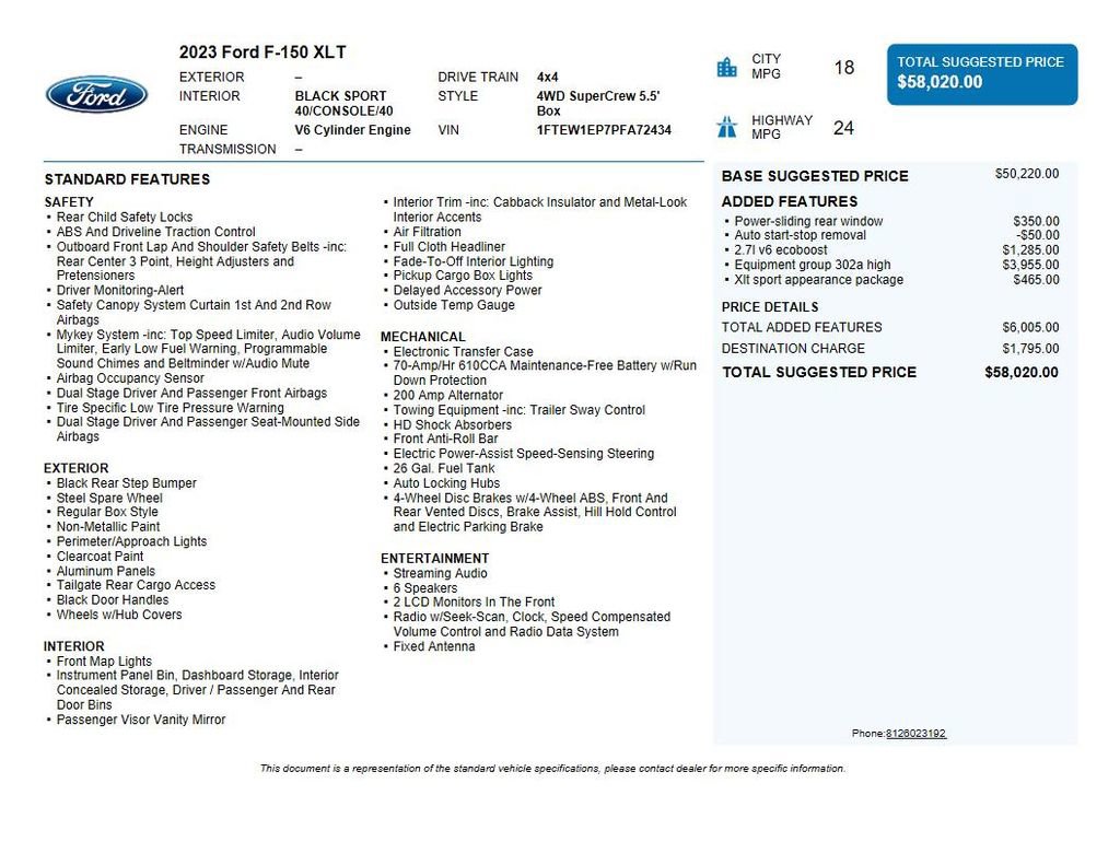 Used 2023 Ford F150 XLT w/ Equipment Group 302A High AWD/4WD image 40