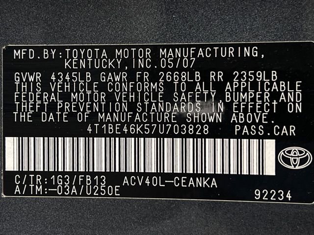 Used 2007 Toyota Camry LE FWD image 21