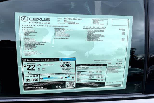 New 2026 Lexus IS 350 F Sport w/ Technology Package AWD/4WD image 13