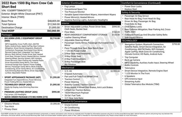 Used 2022 RAM 1500 Big Horn AWD/4WD image 46