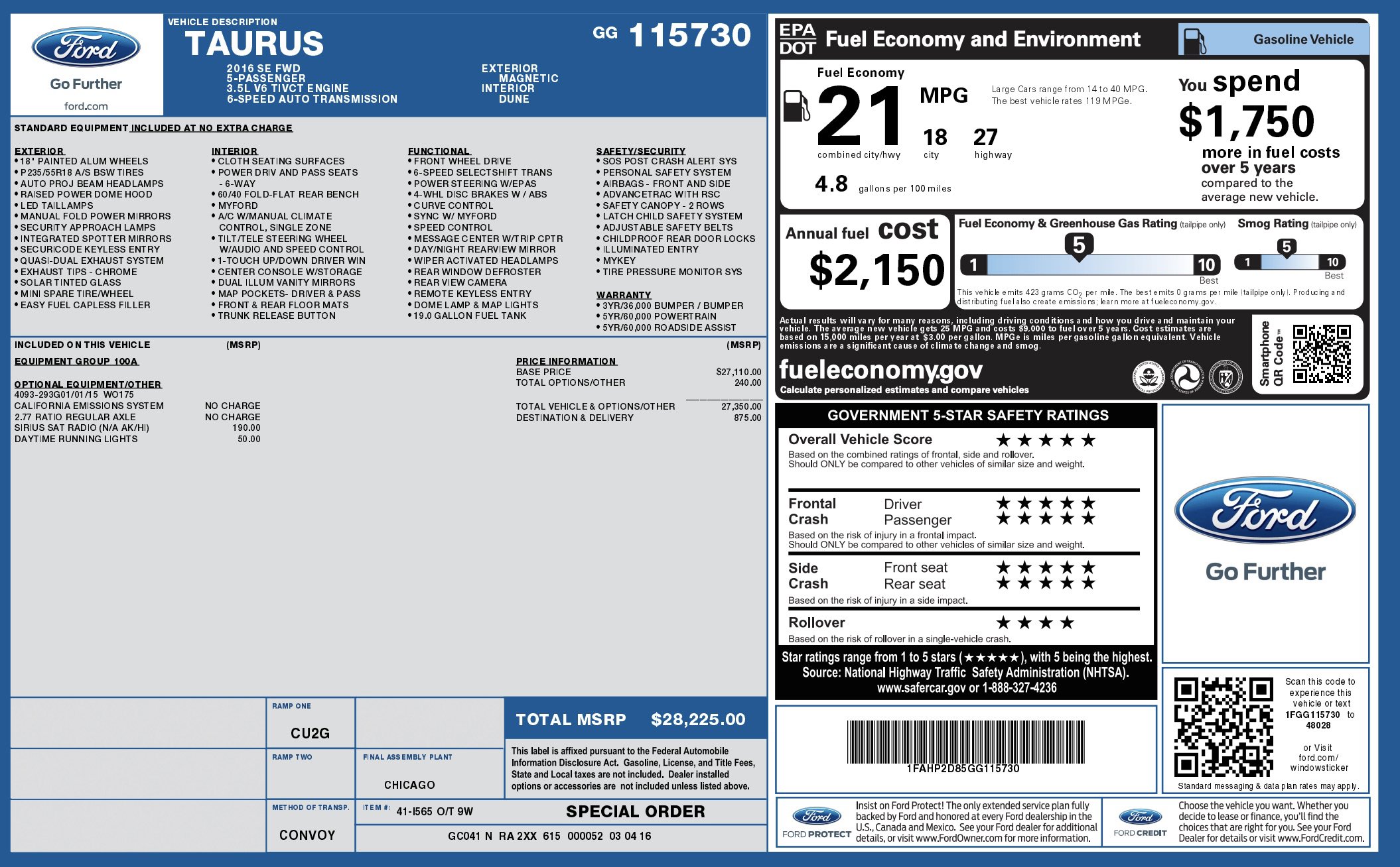 Used 2016 Ford Taurus SE image 5