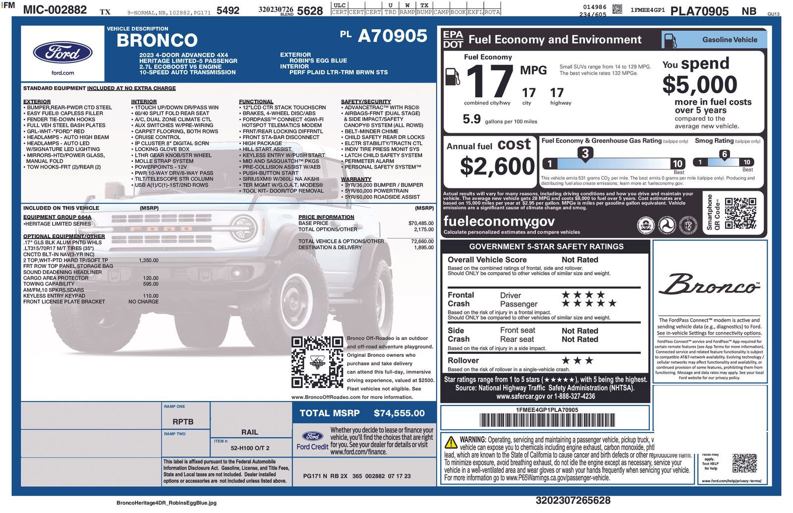 Used 2023 Ford Bronco Heritage Edition AWD/4WD image 13