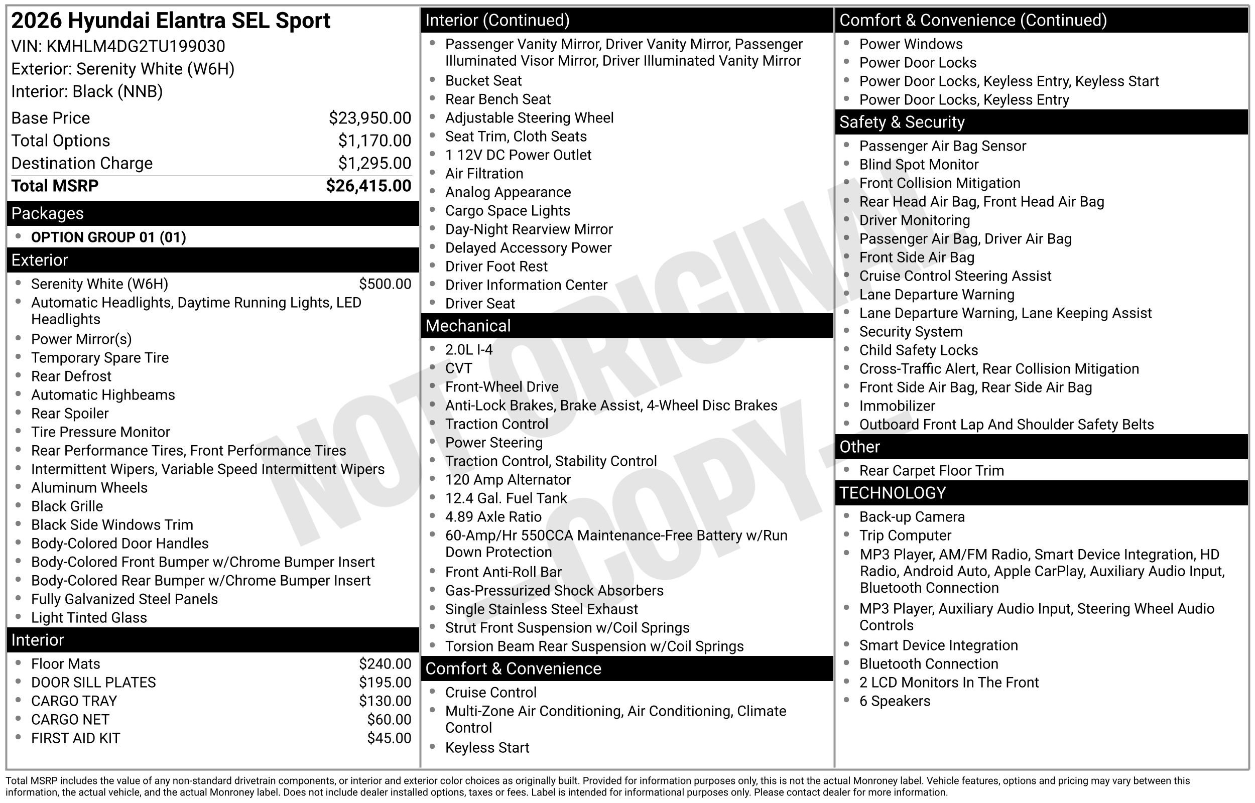 New 2026 Hyundai Elantra Sport FWD image 3