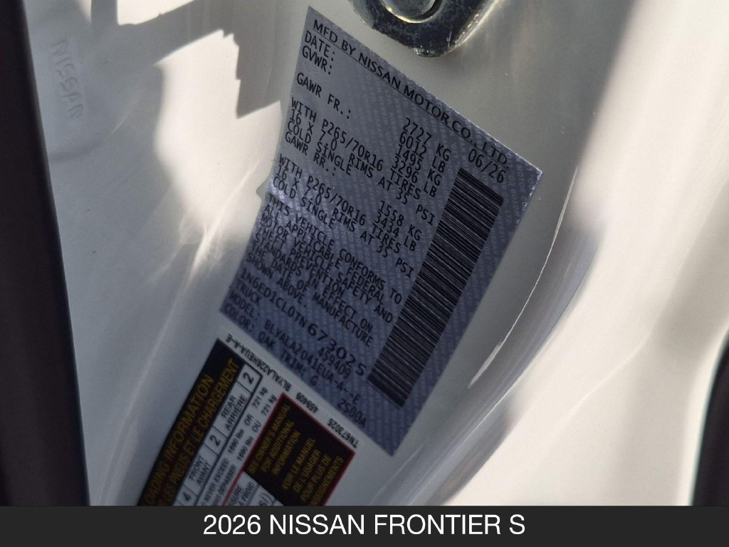 New 2026 Nissan Frontier S RWD image 24