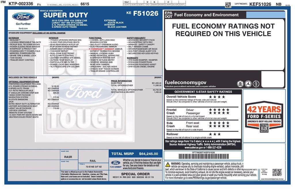 Used 2019 Ford F250 Lariat w/ Lariat Value Package image 7