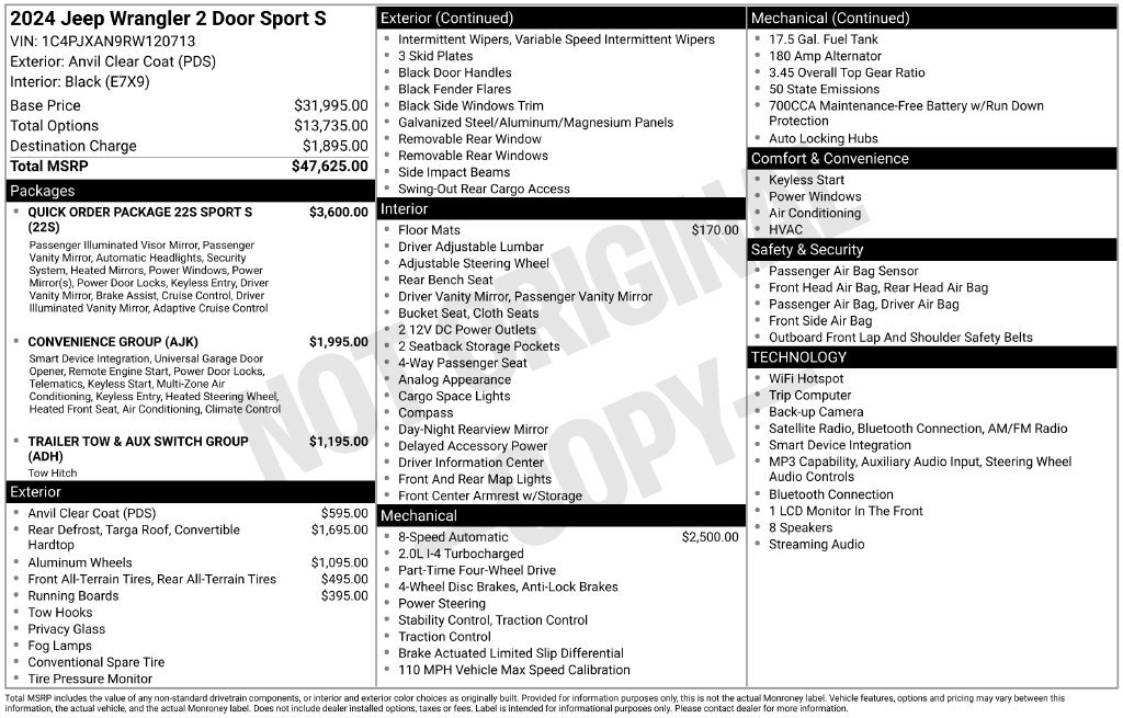Used 2024 Jeep Wrangler Sport AWD/4WD image 26