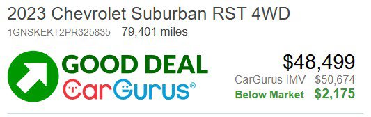 Used 2023 Chevrolet Suburban RST AWD/4WD image 3