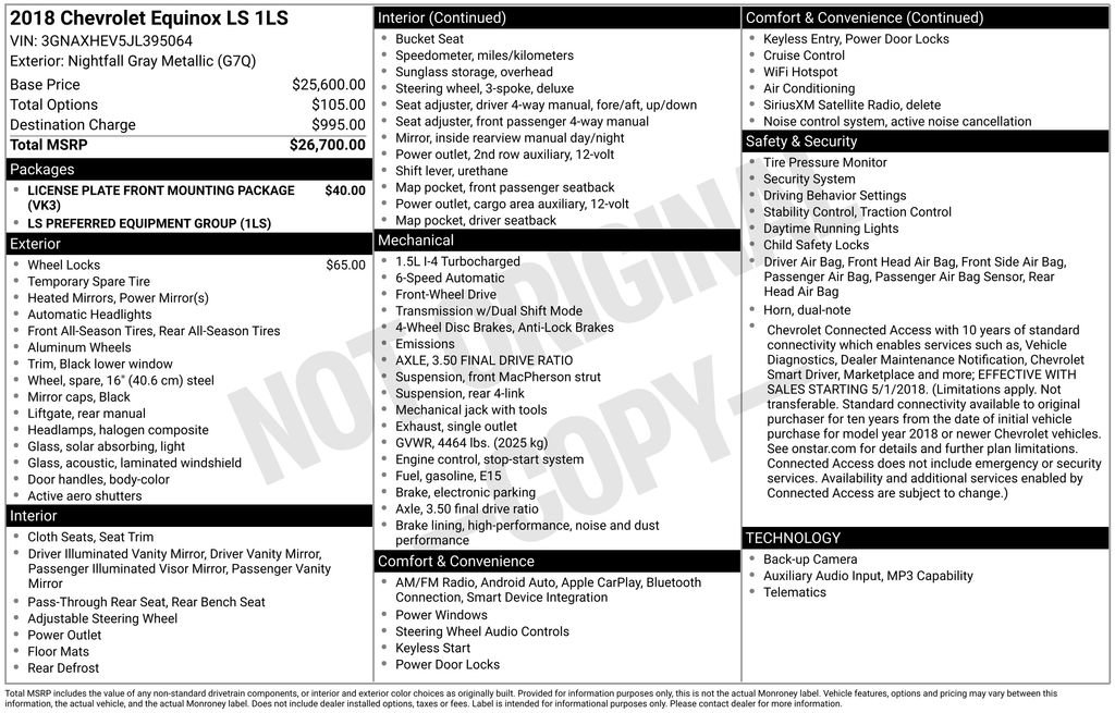 Used 2018 Chevrolet Equinox LS image 45