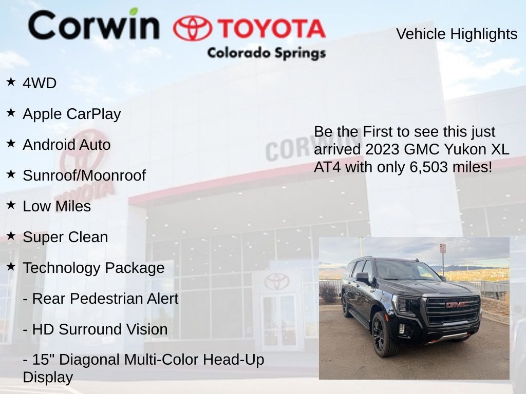 Used 2023 GMC Yukon XL AT4 w/ Technology Package image 4