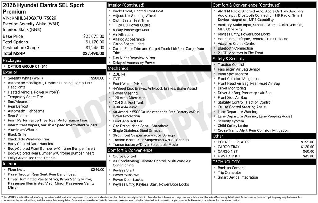 New 2026 Hyundai Elantra SEL Sport image 4