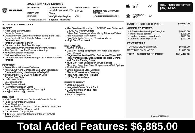 Used 2022 RAM 1500 Laramie RWD image 3
