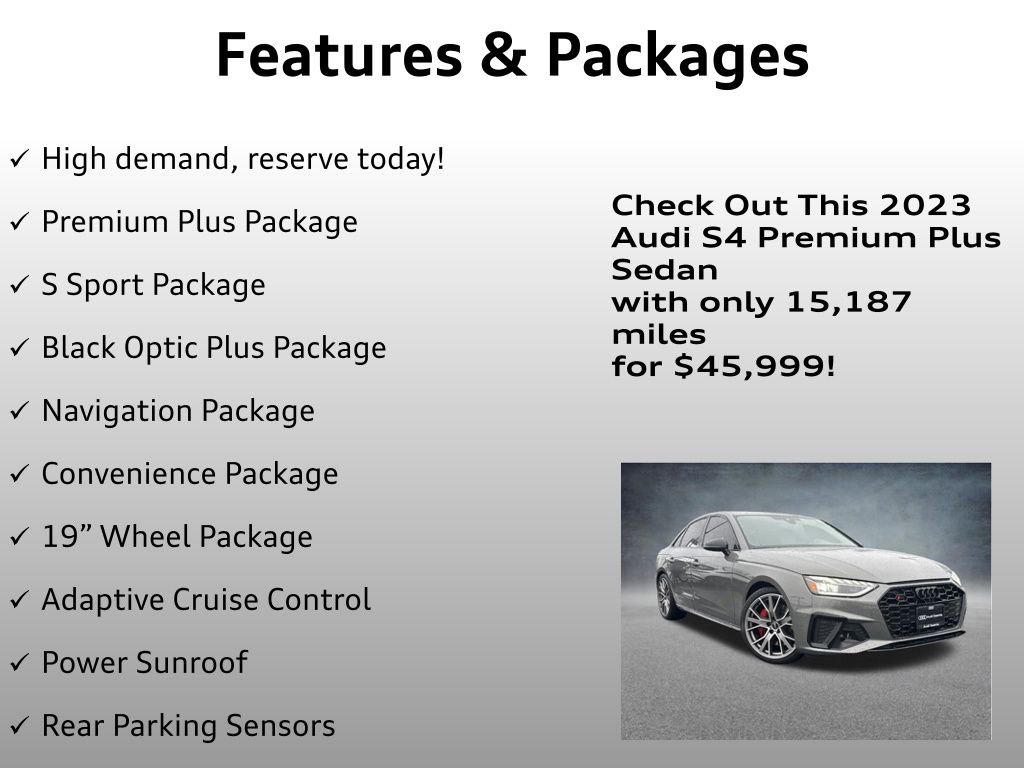 Used 2023 Audi S4 Premium Plus w/ Premium Plus Package AWD/4WD image 4