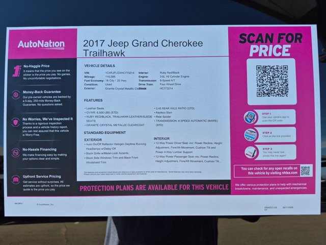 Used 2017 Jeep Grand Cherokee Trailhawk AWD/4WD image 23