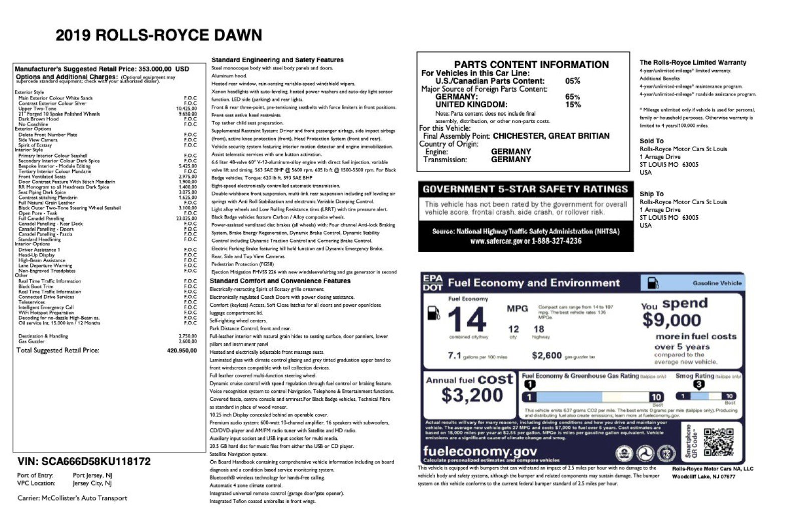 Used 2019 Rolls-Royce Dawn image 63