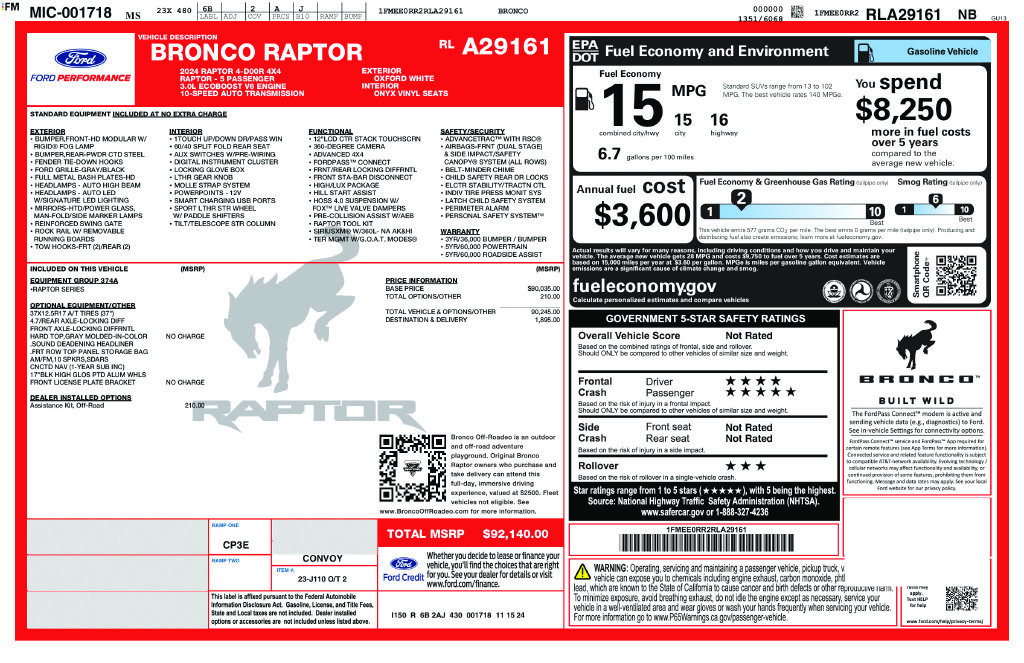 Used 2024 Ford Bronco Raptor AWD/4WD image 38