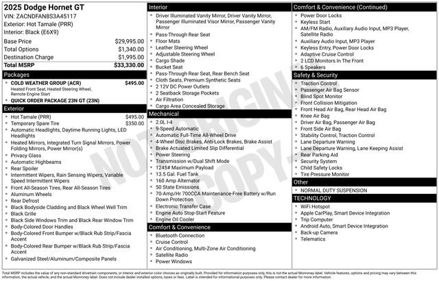 New 2025 Dodge Hornet GT w/ Cold Weather Group image 39