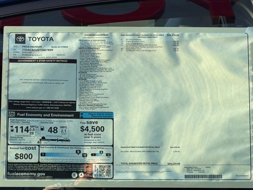 New 2026 Toyota Prius Plug-In Hybrid w/ Limited Premium Package image 26