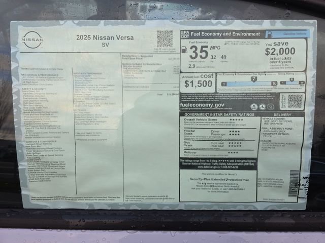 New 2025 Nissan Versa SV w/ Trunk Package image 29