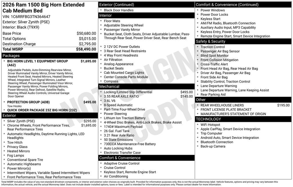 New 2026 RAM 1500 Big Horn AWD/4WD image 6