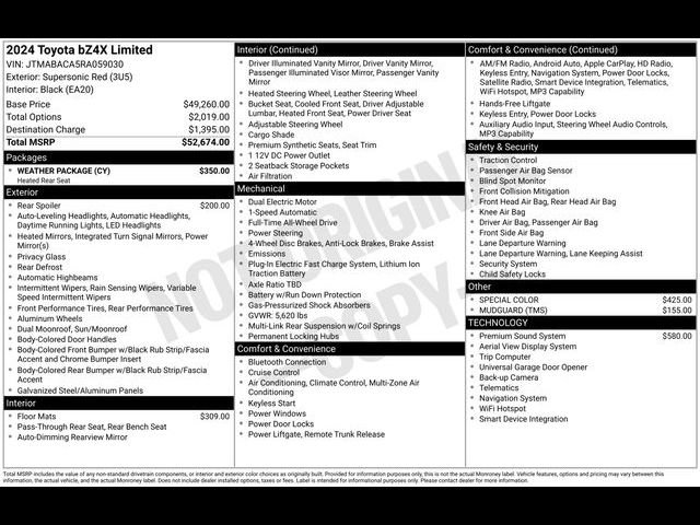 Used 2024 Toyota bZ4X Limited w/ Weather Package image 13