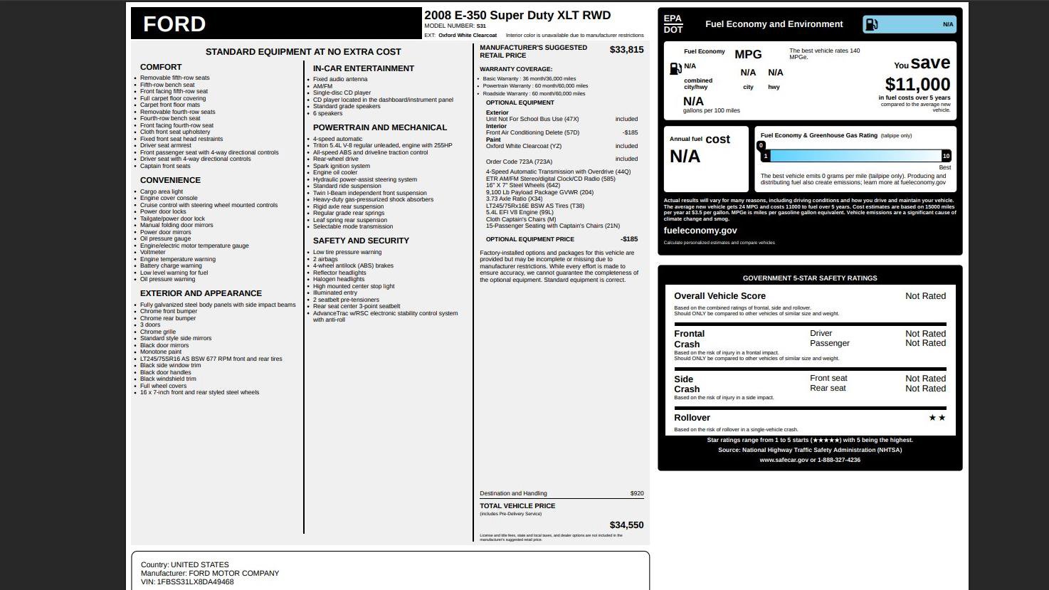 Used 2008 Ford E-350 and Econoline 350 XLT image 23