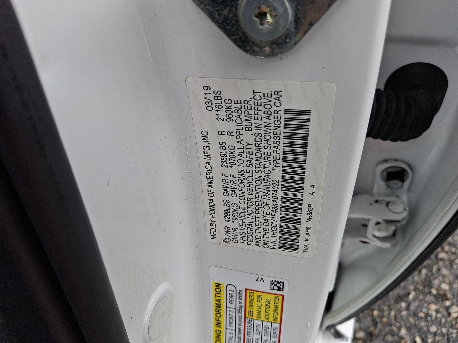 Certified 2019 Honda Accord EX image 27