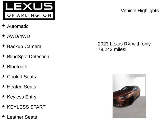 Used 2023 Lexus RX 500h F Sport w/ Accessory Package (Z1) AWD/4WD image 8