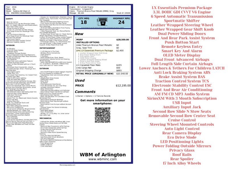 Used 2016 Kia Sedona LX w/ LX Essentials Premium Package image 2