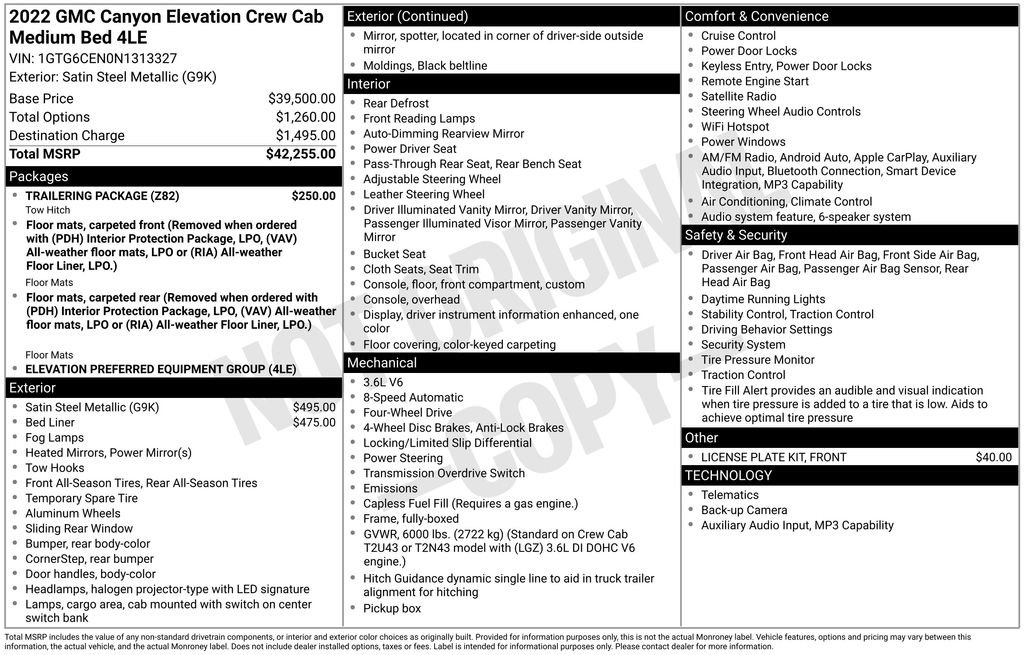 Used 2022 GMC Canyon Elevation w/ Trailering Package AWD/4WD image 9