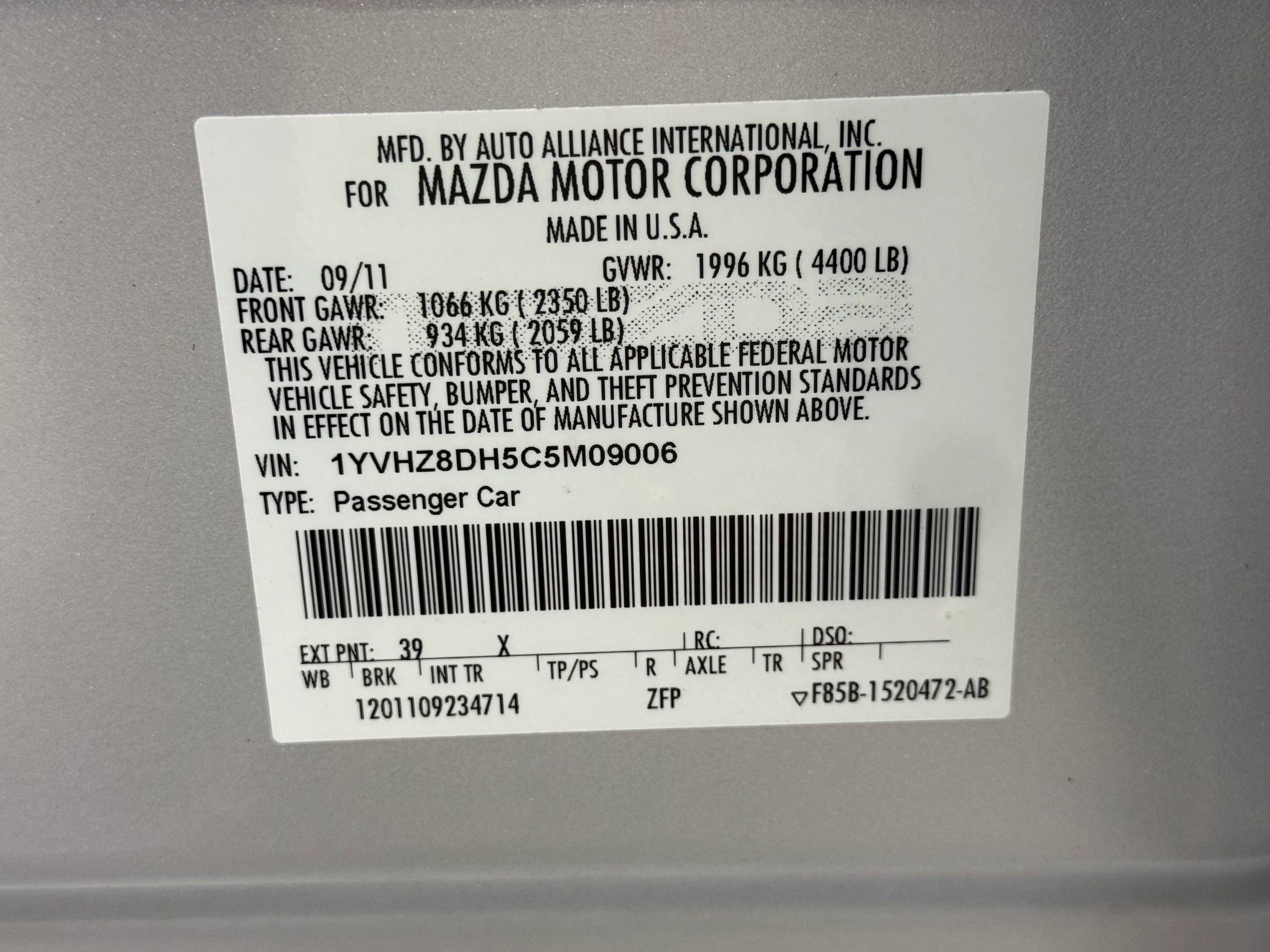 Used 2012 MAZDA MAZDA6 i Touring image 36