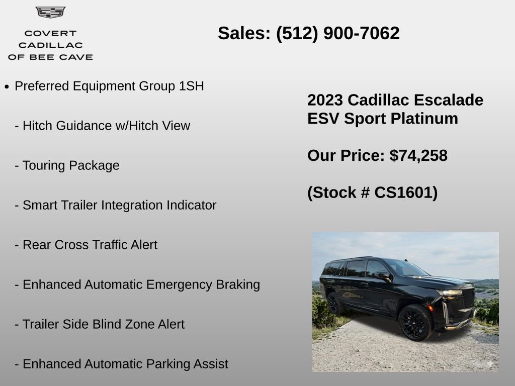 Used 2023 Cadillac Escalade ESV Sport Platinum w/ LPO, ONYX Package AWD/4WD image 18