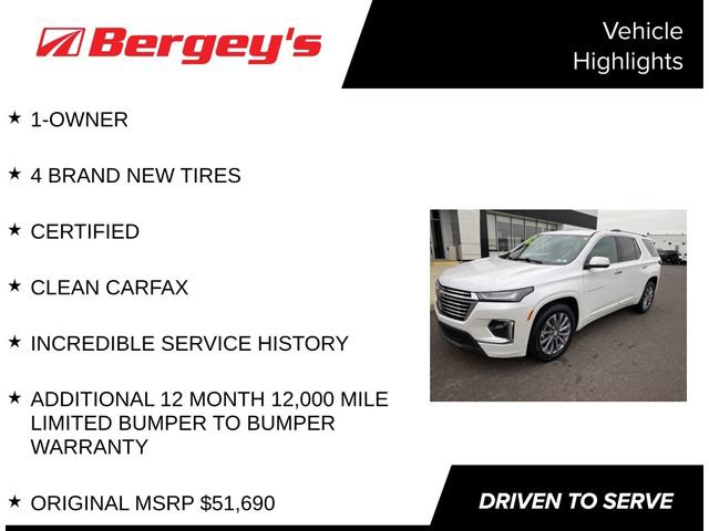 Certified 2022 Chevrolet Traverse Premier w/ LPO, Floor Liner Package AWD/4WD image 4
