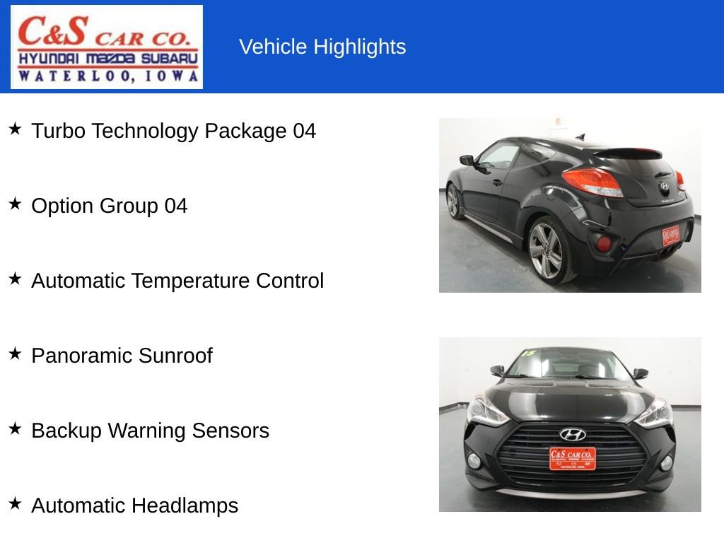 Used 2015 Hyundai Veloster Turbo w/ Option Group 04 FWD image 7