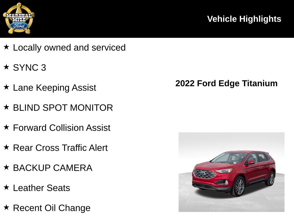 Used 2022 Ford Edge Titanium w/ Class II Trailer Tow Package image 2