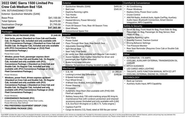 Used 2022 GMC Sierra 1500 Pro w/ Sierra Value Package image 7