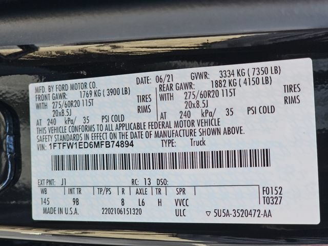 Certified 2021 Ford F150 Platinum w/ Equipment Group 701A High AWD/4WD image 36