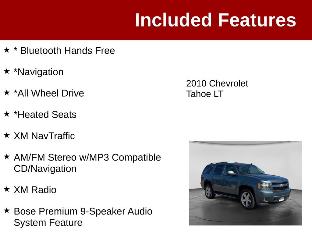 Used 2010 Chevrolet Tahoe LT w/ Luxury Package AWD/4WD image 3