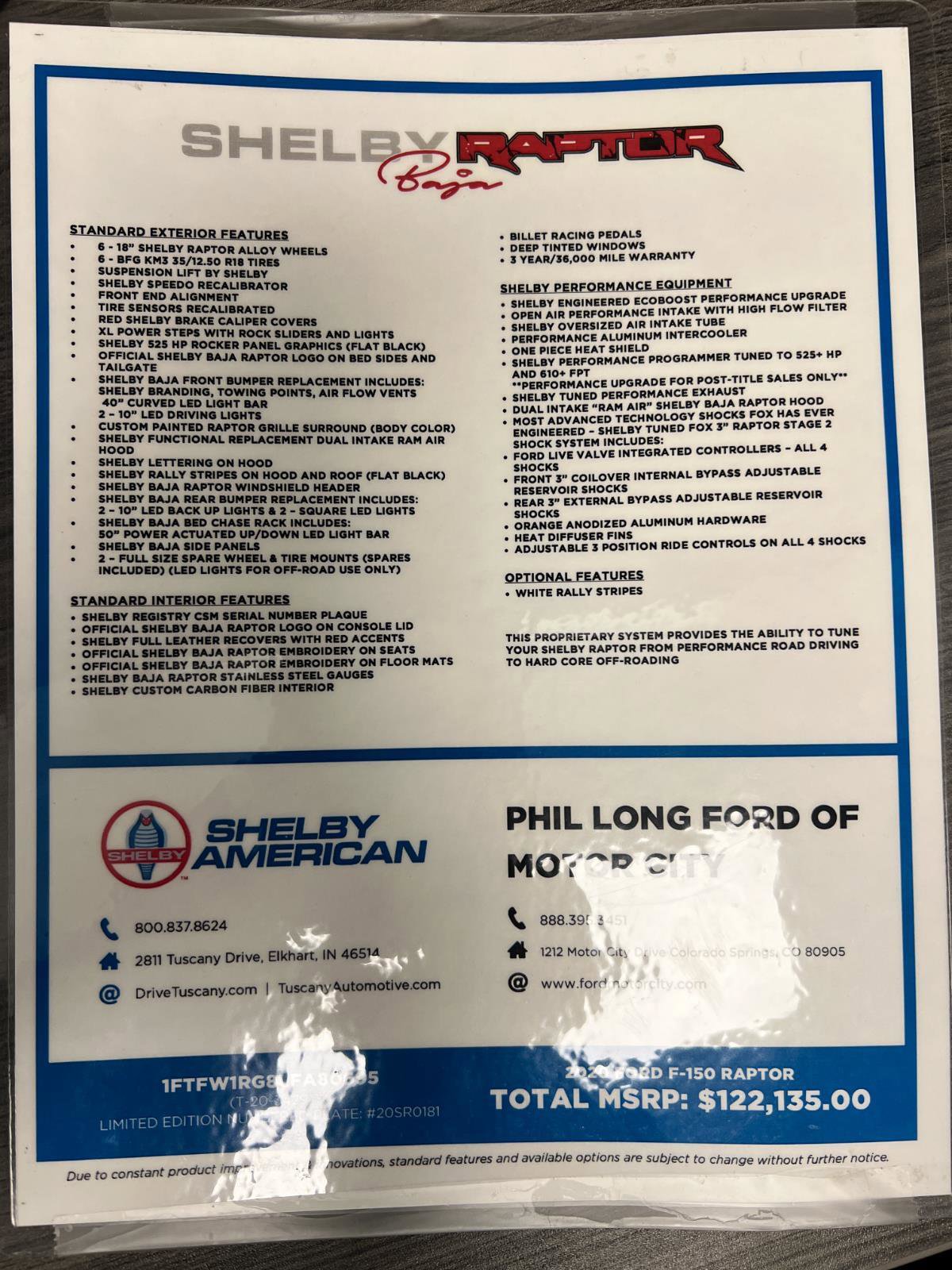 Used 2020 Ford F150 Raptor w/ Equipment Group 802A Luxury image 2